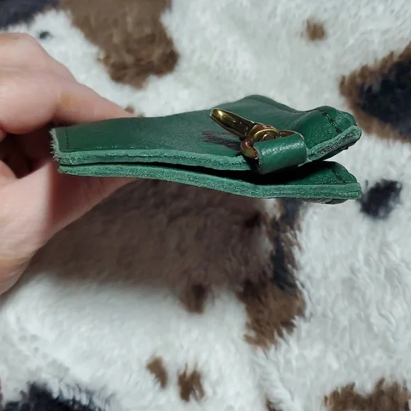 Portland Leather Zip-Zap Duo Leather Wallet Dual Zipper Closures Green Pebbled - Picture 12 of 14